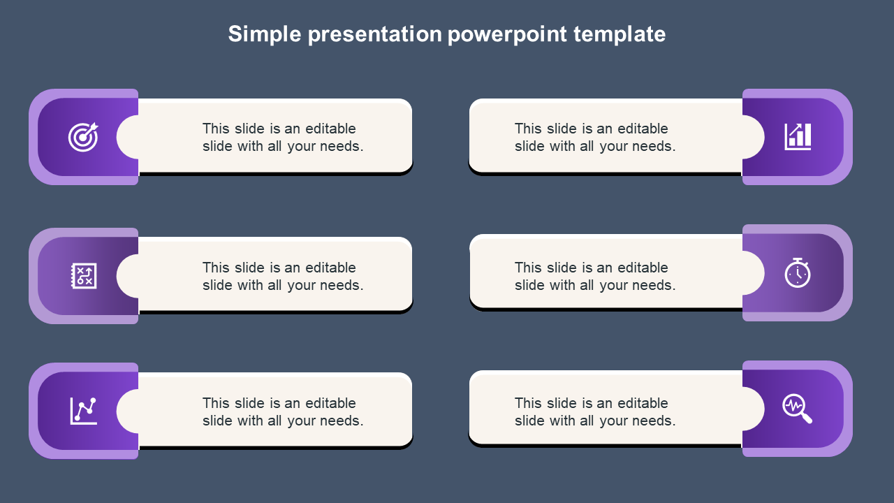 simple presentation powerpoint template-purple